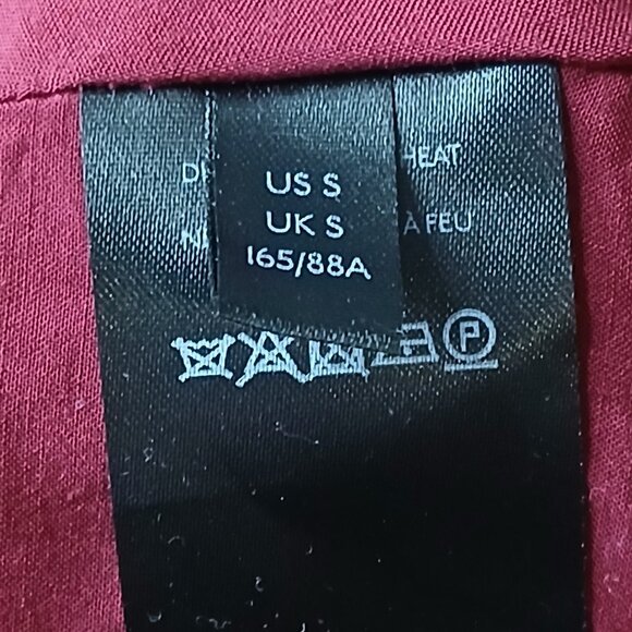 Anthropologie Toulon Pleated Mini Dress Burgundy Size Small - Picture 8 of 9